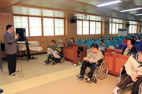 기장군 장애인 요양시설 방문, 찾아가는 건강강좌