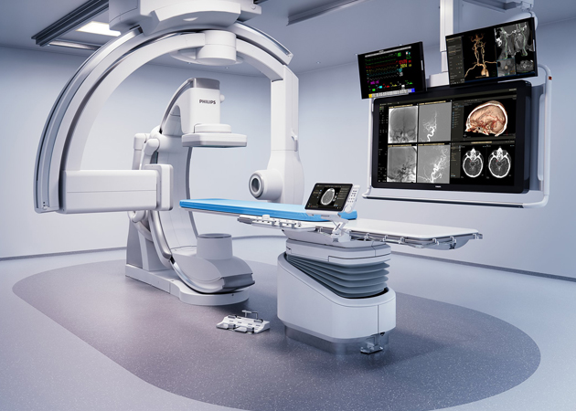 Philips Azurion 혈관 조영 진단 장비 모습