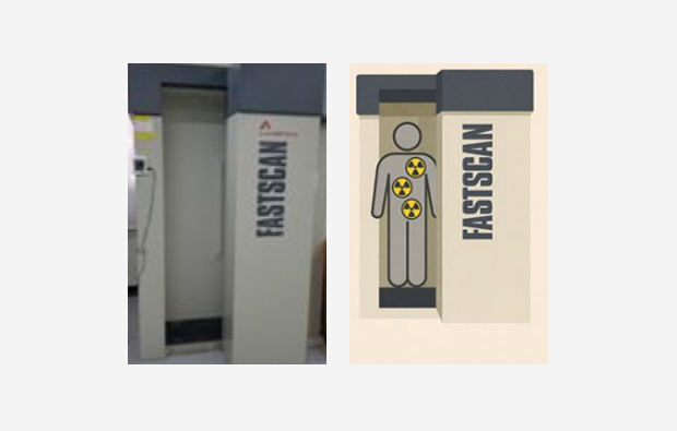 전신계수기 검사 장비와 검사 원리를 설명하는 이미지